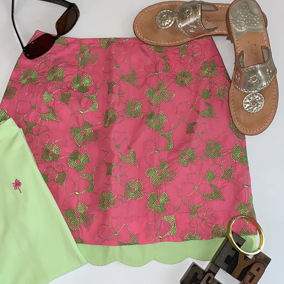 🌴LILLY PULITZER ‘Cynthia’ Embroidered/Scalloped Hem Skirt - Picture 8 of 8